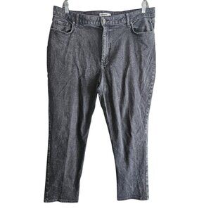 Elizabeth and James High Rise Vintage Straight Washed Black/Grey Jeans